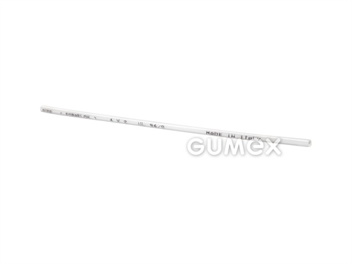 PVDF trubička KYNAR HD 4000, 4x1mm, 77bar, polyvinylidenfluorid, -40°C/+100°C, transparentná biela